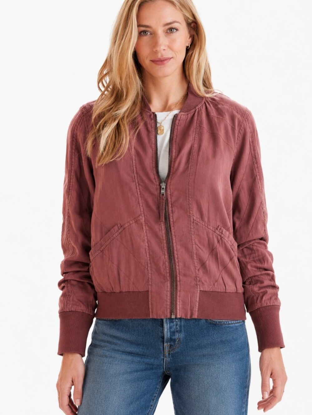 Anthropologie Marrakech Mauve Embroidered Bomber Jacket Medium Moto Utility